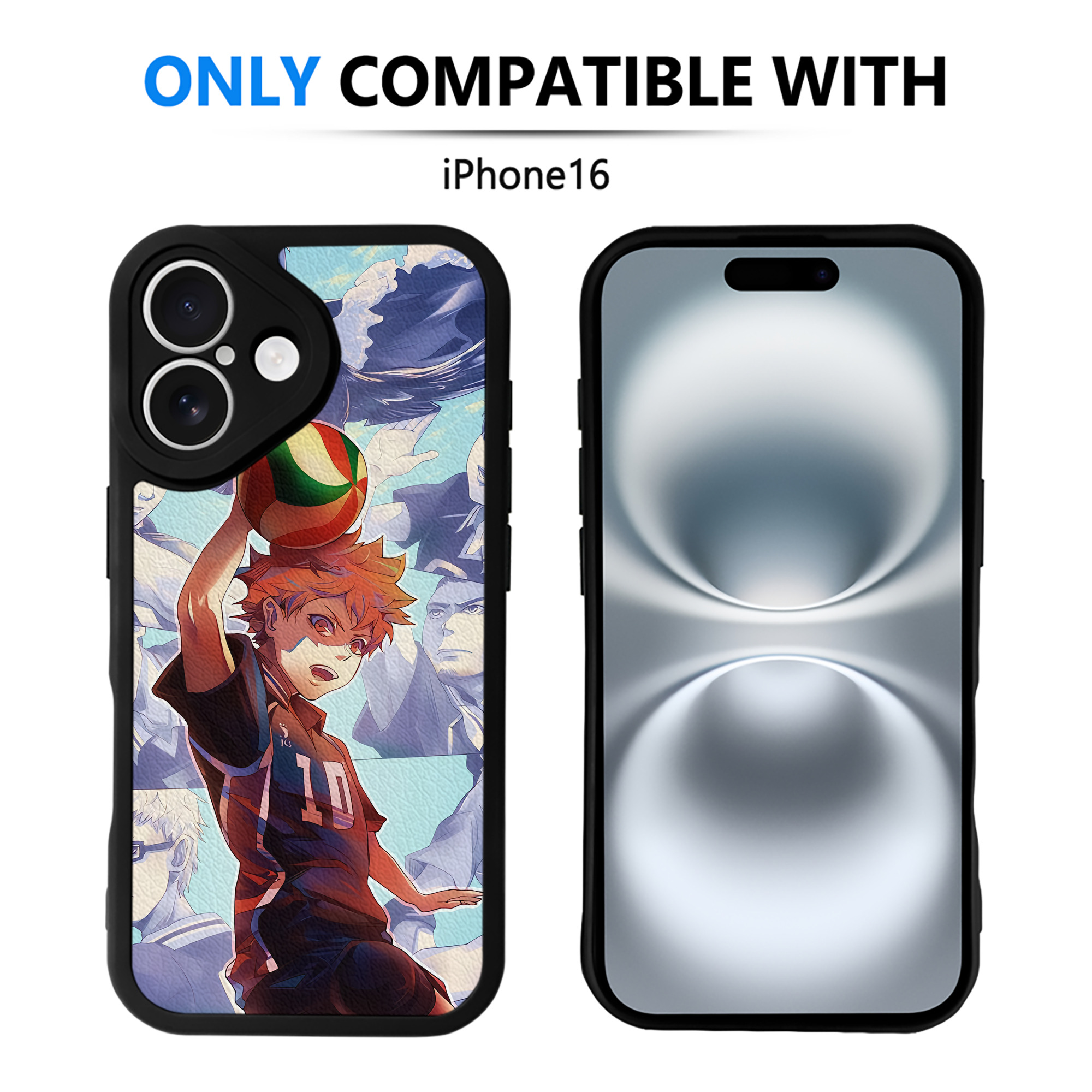 （画像用） ハイキュー!! Haikyu!! 【iPhone 16シリーズ対応】シリコンスマホケース（レザー調） 材質：シリコン
